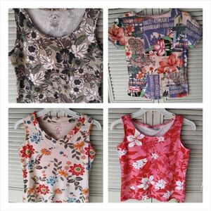 4 floral tees